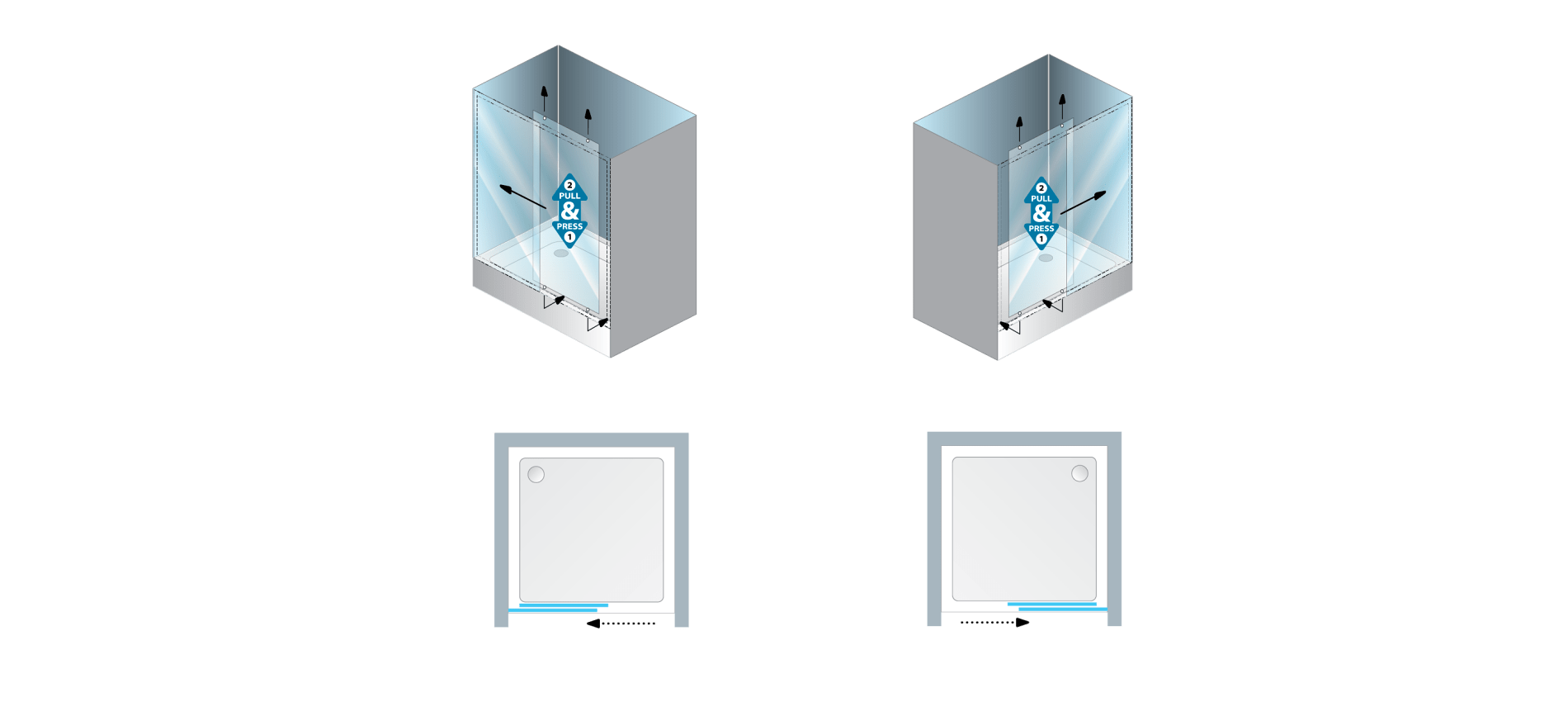 Душевая дверь в нишу Pulsar 00705  Словения Kolpa-San  - Вид №1