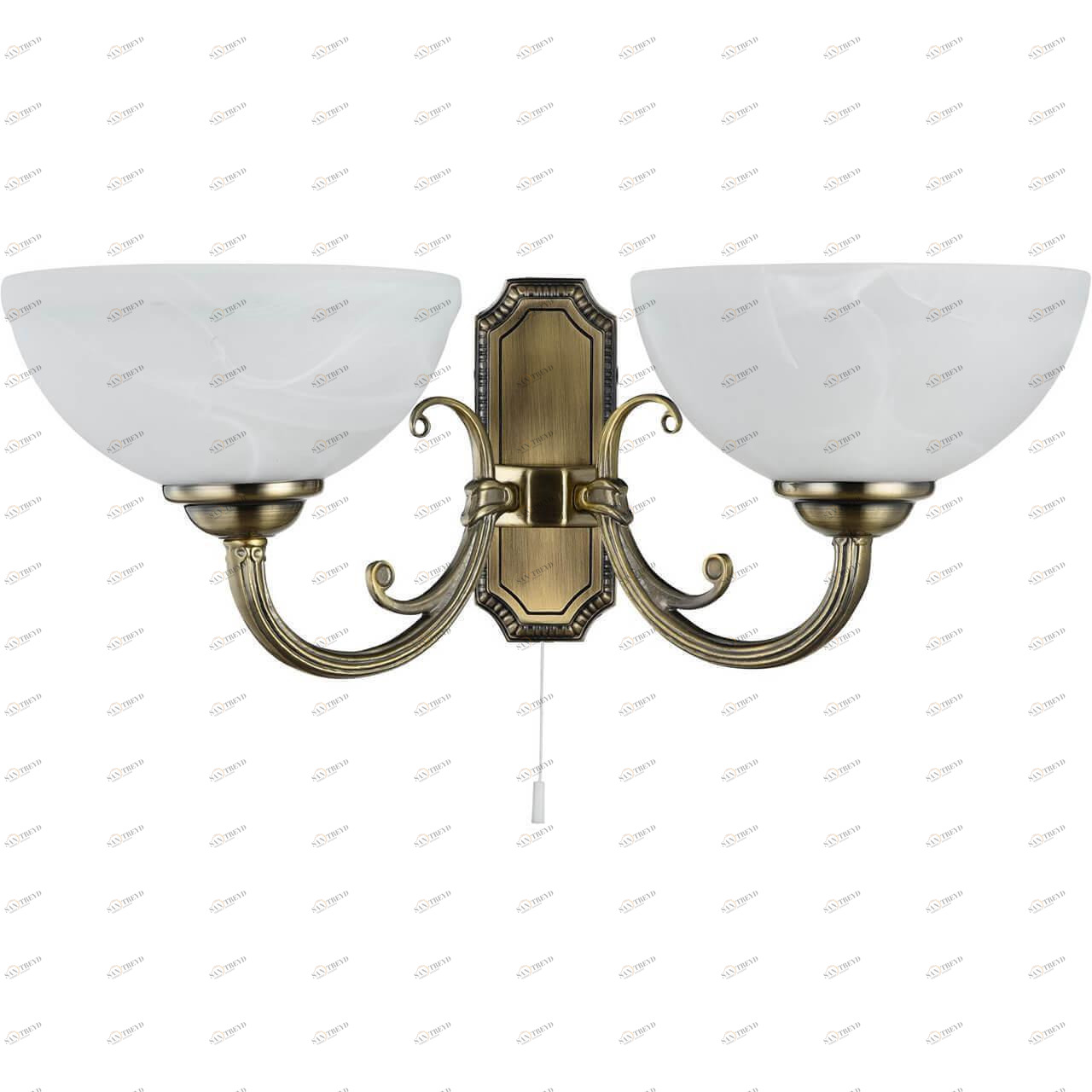 Бра со стеклянными плафонами на 2 лампы белое Herbert FR2012-WL-02-BZ FREYA HERBERT 00-3931090 Бежевый;бронза 