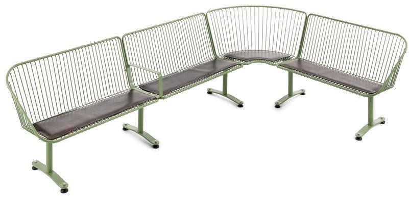 Nola Industrier Модульная скамья из стали с порошковым покрытием со спинкой sun-id-1353708 - Вид №3