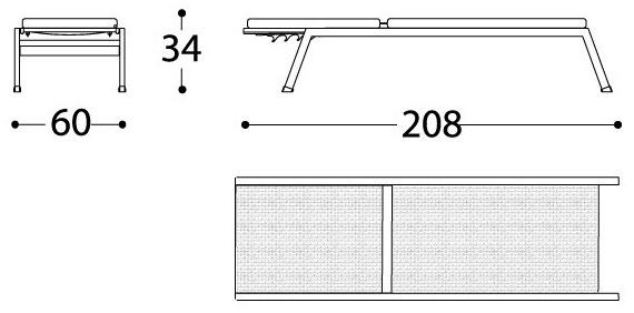 Varaschin Садовая кушетка с откидной спинкой batyline® Victor 2822t - Вид №12