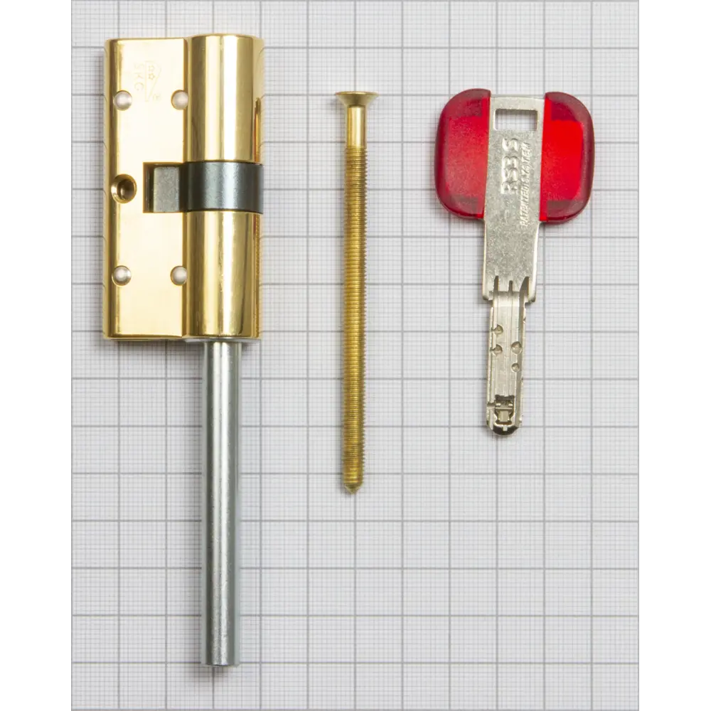 Цилиндр Cisa RS3 OL3S7-12.66, 35x10x25 мм, ключ/шток, цвет латунь, без вертушки STLM-2149370 - Вид №2