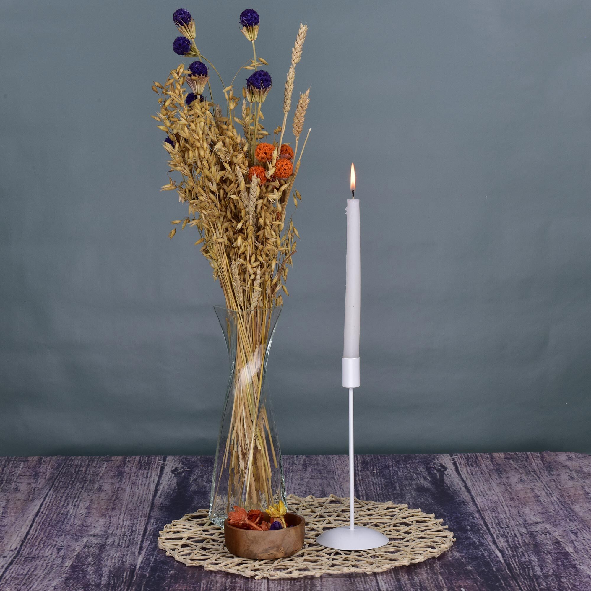 87691197 Подсвечник Луч 24 см цвет белый STLM-0075082 Santreyd  - Вид №2