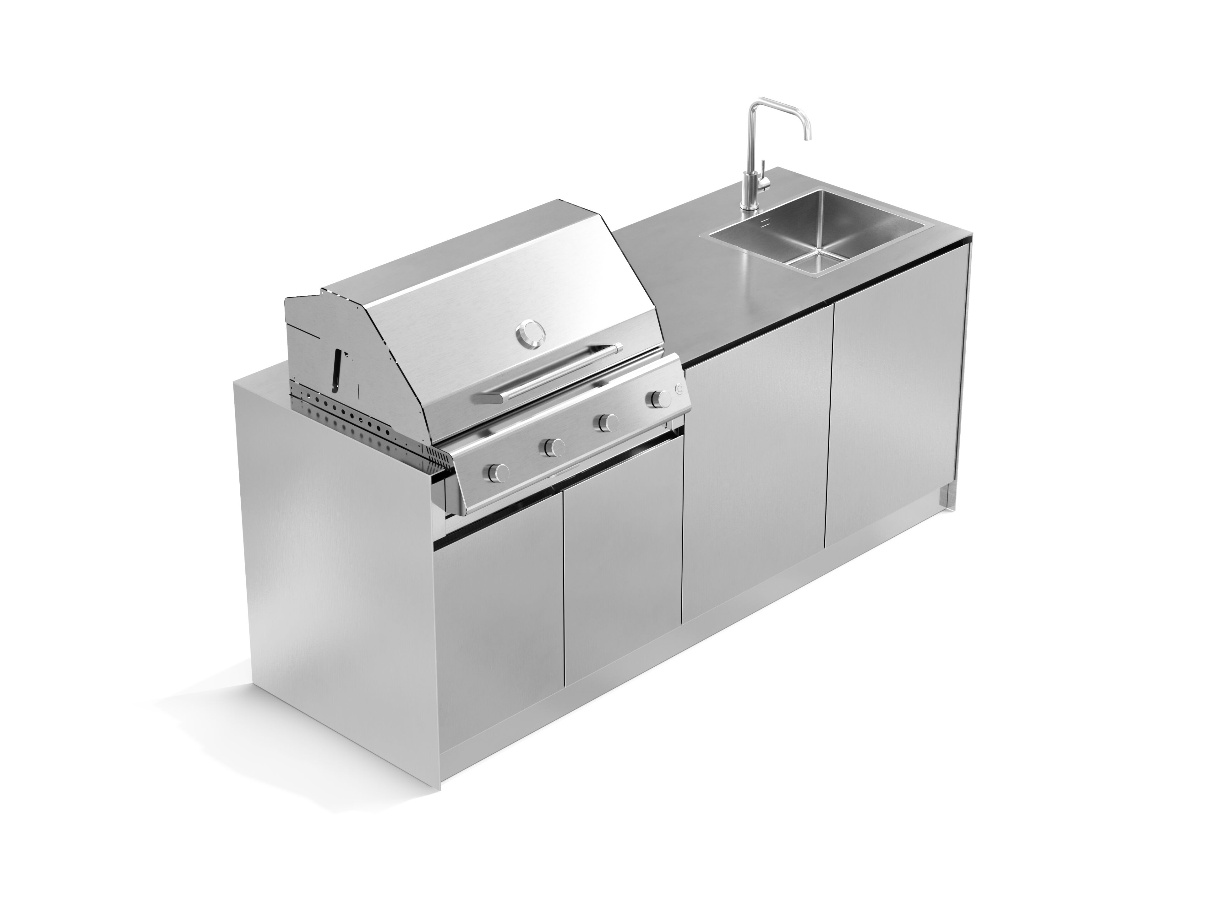 Газовая плита из нержавеющей стали с барбекю OF outdoorkitchens Via Nolfi ARCH-00143184 - Вид №1