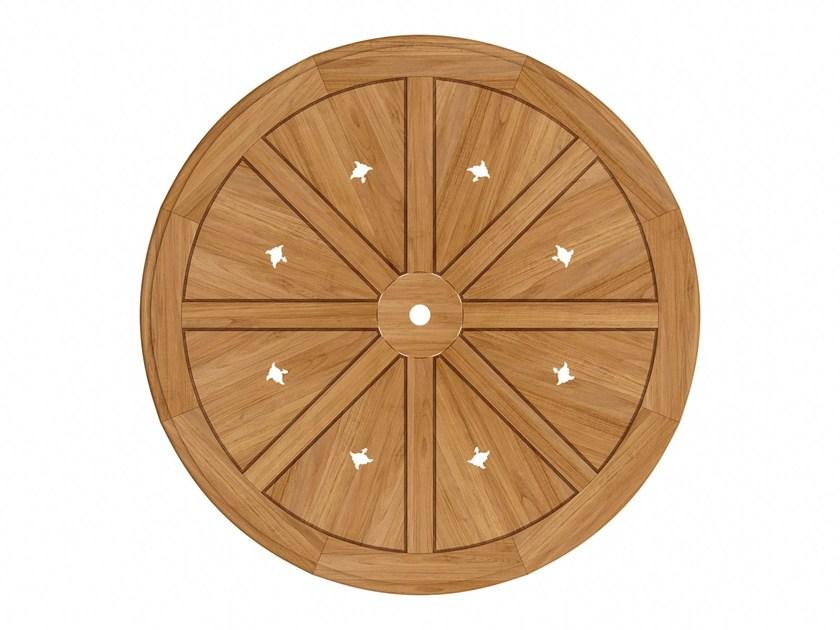 ASTELLO Круглый садовый стол из тика Fleur de lys sun-id-1468575 - Вид №3