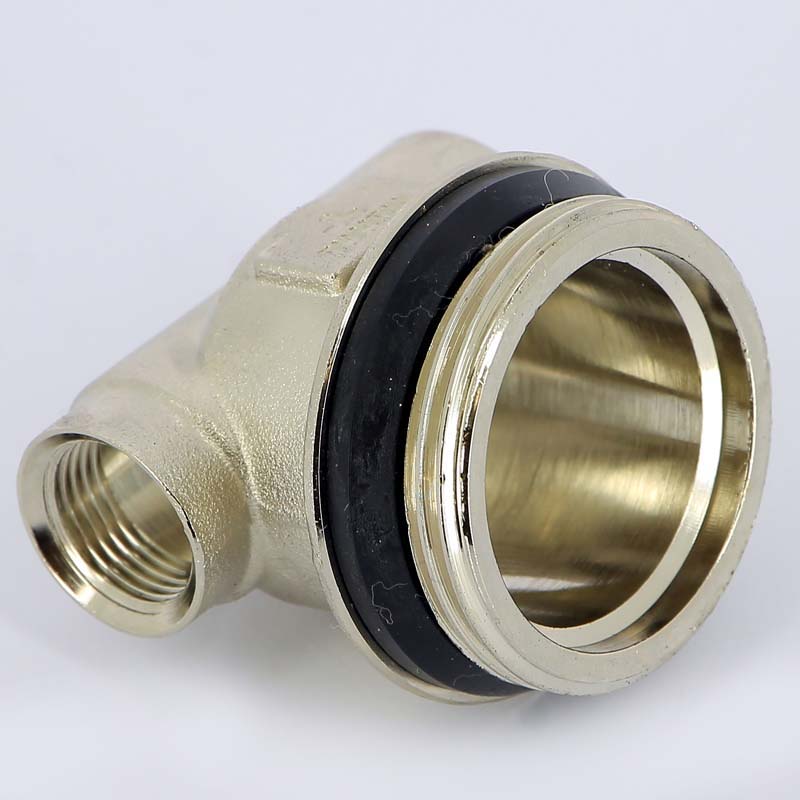 Концевик (тройник) для коллектора TIEMME 1/2"х3/4"х3/8" никелированный 1950024 - Вид №2