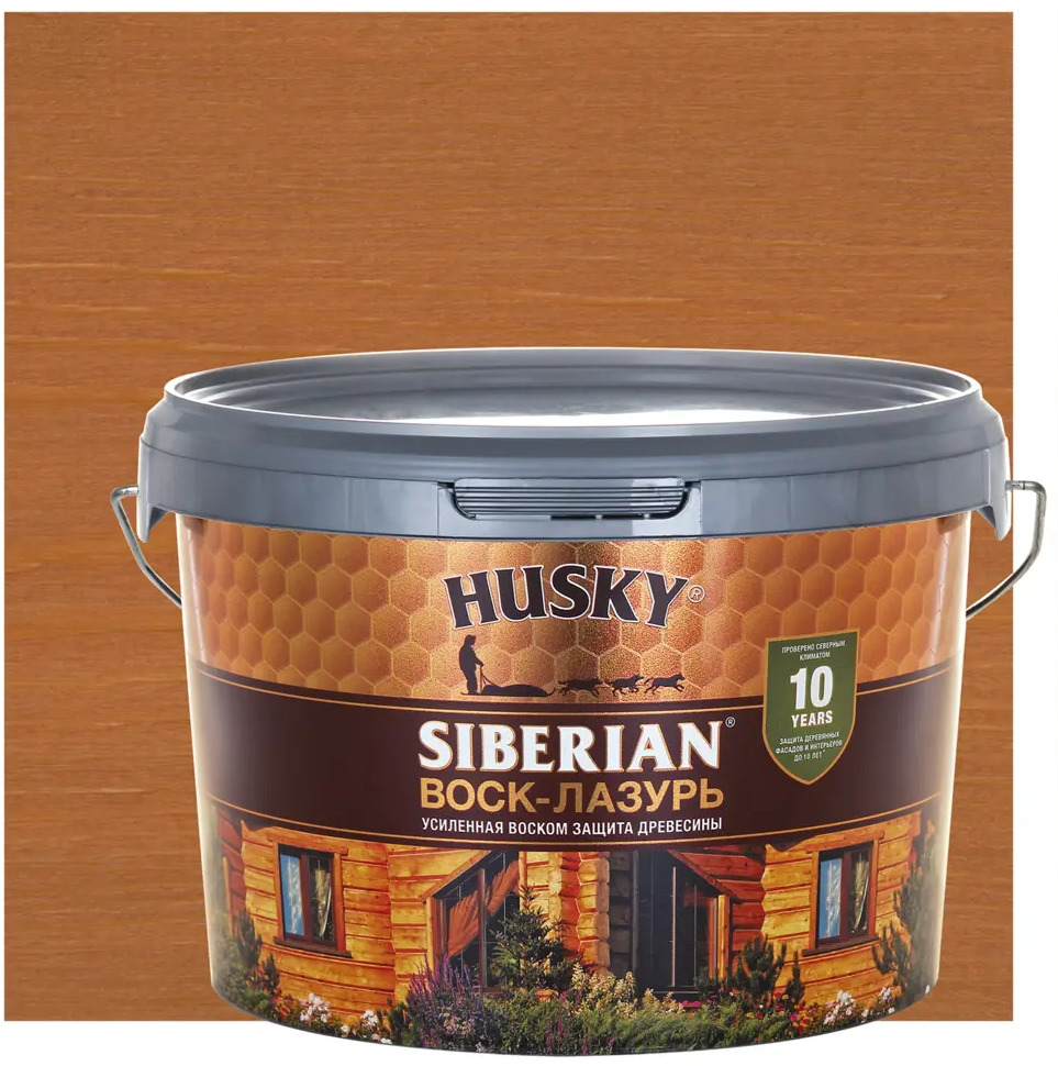 86765128 Воск-лазурь Husky Siberian полуматовый орегон 2.5 STLM-0071509