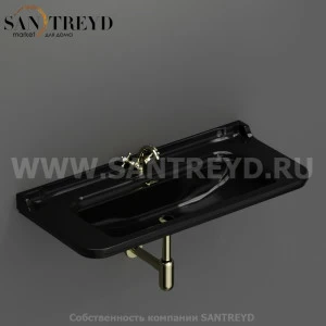 4144K5 Подвесная раковина настенная прямоугольная Kerasan Waldorf черная