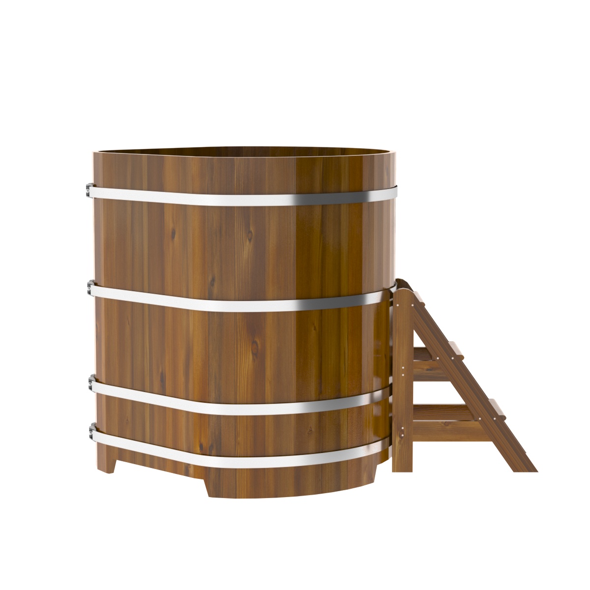 2317 Купель угловая из лиственницы Рустик 1,19х1,19х1,4 морёная Alyarus  - Вид №3