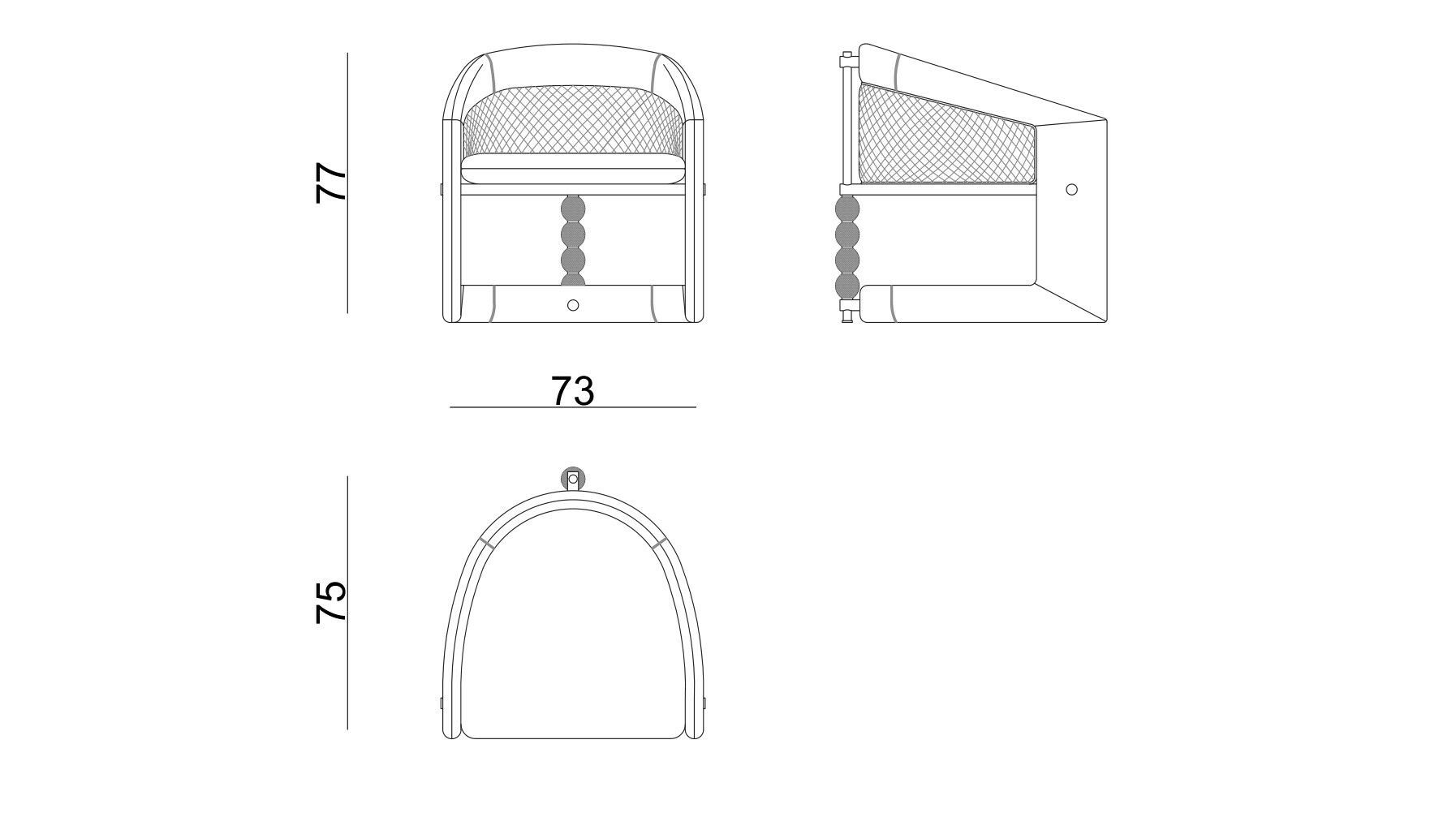Ткань сани стул с подлокотниками Zebrano Phaselis ARCH-00076944 - Вид №7