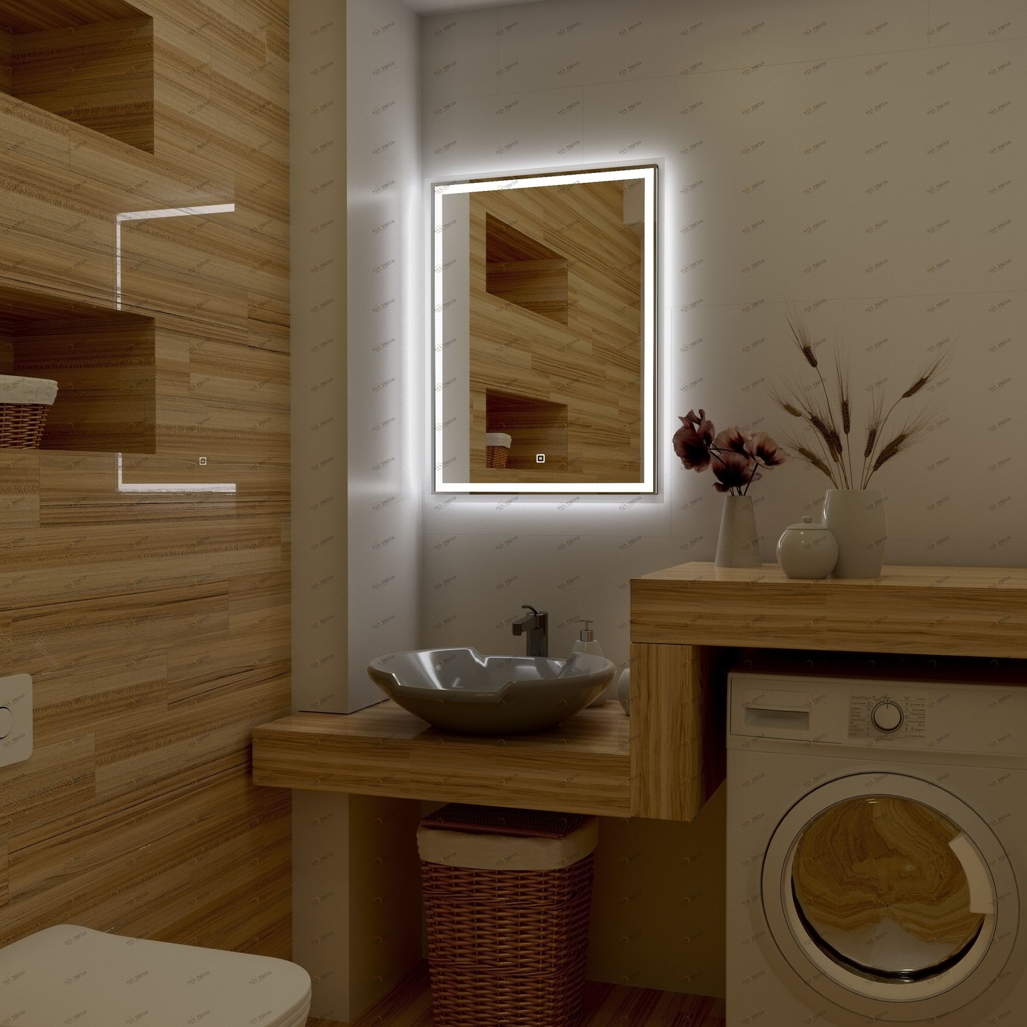 Зеркало с подсветкой ART&MAX Monza AM-Mon-600-800-DS-F 