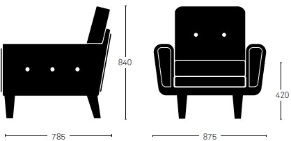Deadgood Кресло с мягкой обивкой и подлокотниками Harvey Hs1 - Вид №3