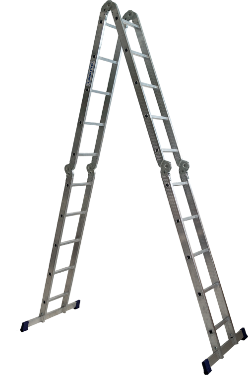 Алюминиевая четырехсекционная шарнирная универсальная лестница (трансформер) TL 4055 ALUMET 