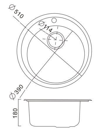 HBS510 Кухонная мойка , матовая сталь Haiba  - Вид №2