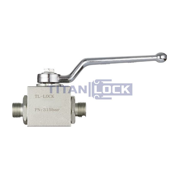 Гидравлический шаровой кран, DN 25 (1"), типа НР-НР M36X2, с креп. отв., сталь, TLHYDV1M TITAN LOCK  - Вид №3