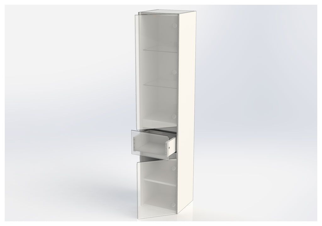 Шкаф-пенал для ванной Aquanet Бруклин 35 белый 00203966 - Вид №4