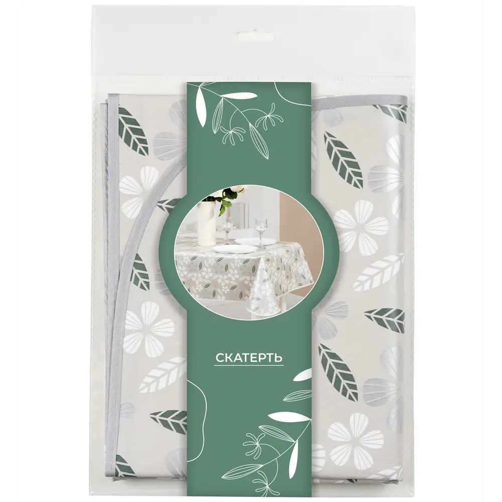 Скатерть Лепестки 135x160 см цвет серый Santreyd STLM-2209847 - Вид №3