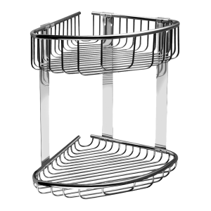 62290 Нержавеющая двойная угловая полка, глянцевая поверхность SANELA