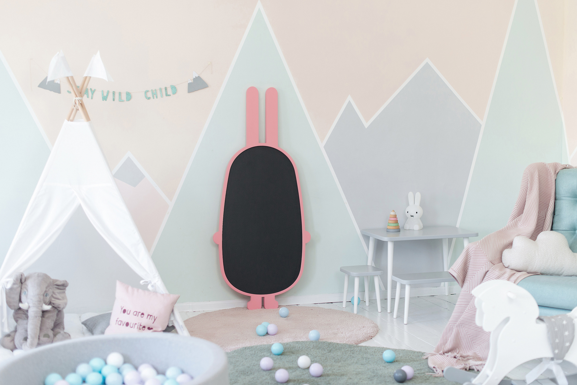 Грифельная доска розовая "Заяц" ЗАЯЦ  00-3859360 Розовый Santreyd  - Вид №2