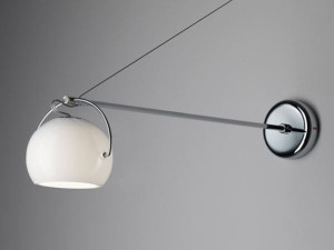 Регулируемая хромированная металлическая настенная лампа