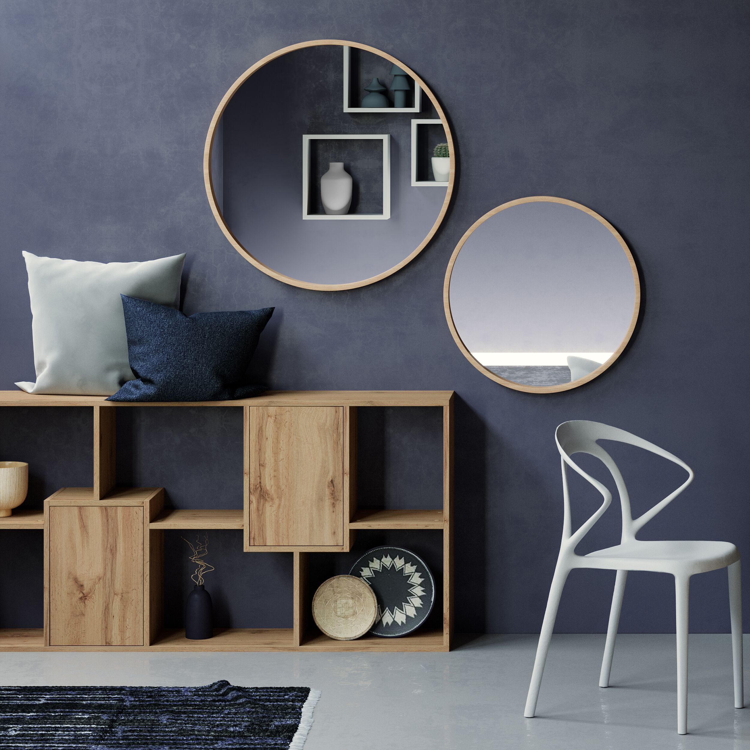 Настенное круглое зеркало с меламиновой рамой Mobili Fiver OLIVIA ARCH-00011721 - Вид №3