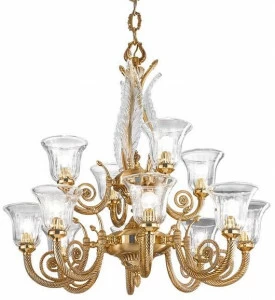 Possoni Illuminazione Французская золотая люстра с прозрачным хрусталем William 918/8+4