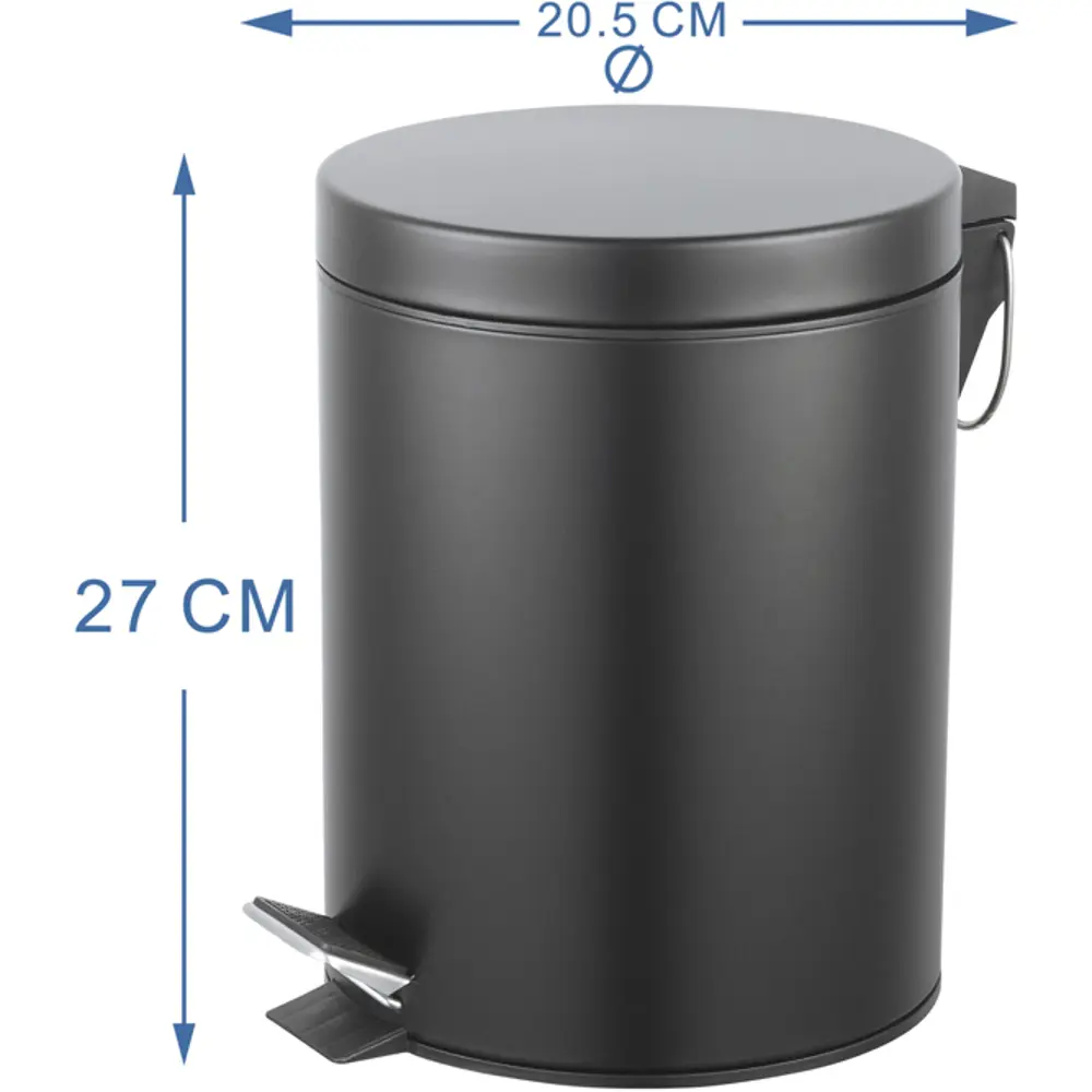 Контейнер для мусора для ванной KONSENSA Терни 5 л сталь цвет черный STLM-2057114