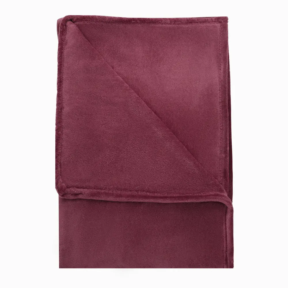 Плед Flandria 200x220 см микрофибра цвет темно-бордовый 89395108 STLM-2146975 Santreyd