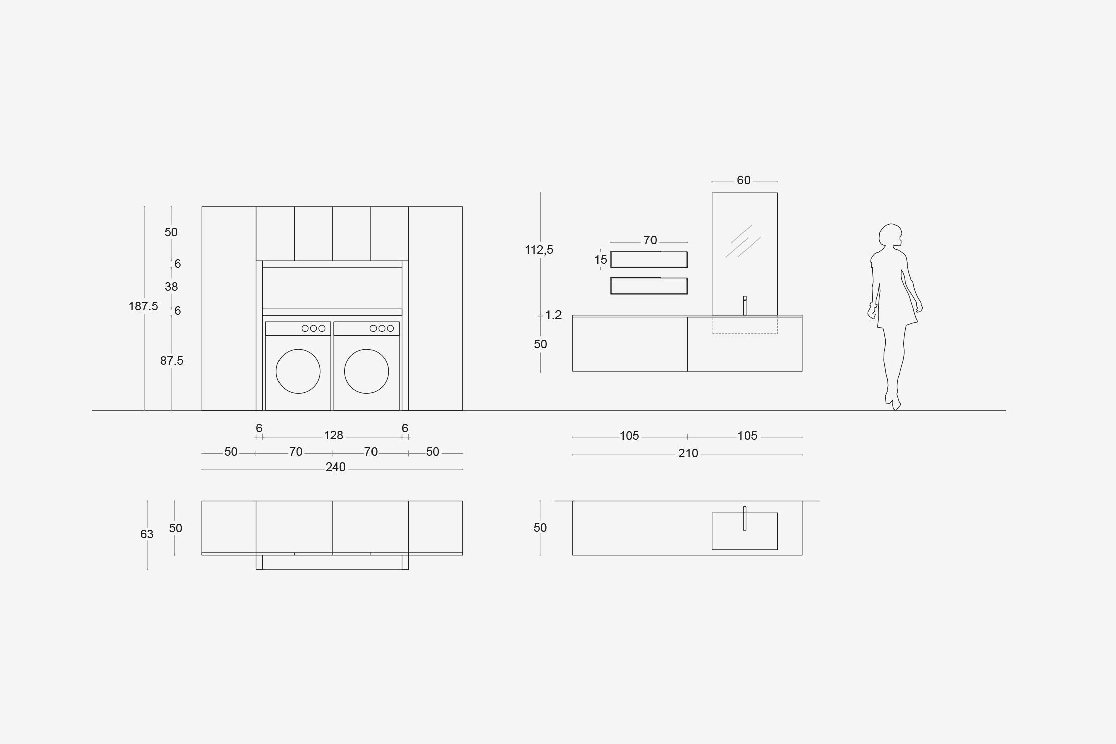 Деревянный шкаф для белья ARCOM I_WASH ARCH-00138892 - Вид №5
