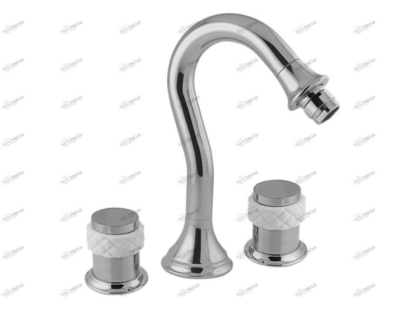 065521.000.50 Биде с тремя отверстиями и белым фарфором Яркий хром Mestre 