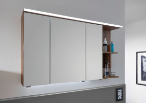 SET42121R(161) Puris Purefaction, зерк. шкаф (3 двери) с LED подсветкой 1200 мм правый, цвет белый высокоглян.