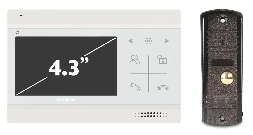 Видеодомофон Skybeam с 4.3" монитором для дома и офиса 89337371