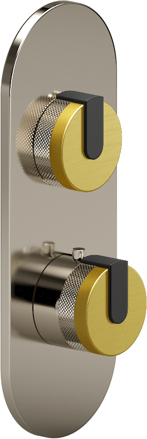 E-8026-R1BBE0-L1MBK-PN-T Планка M-Series с 2 ручками - Внешняя часть GRAFF MOD+