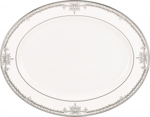 10588414 Lenox Блюдо овальное Lenox "Королевский жемчуг" 40,5см (белое) Фарфор костяной