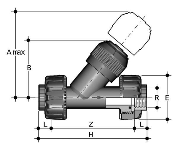 SANIT 127303060032 Обратный клапан, PP, винт с резьбой втулки  - Вид №1