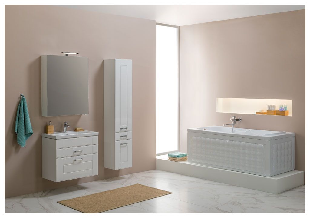 Тумба под раковину Aquanet Рондо 70 белый (2 ящика) sun-id-270639 - Вид №4