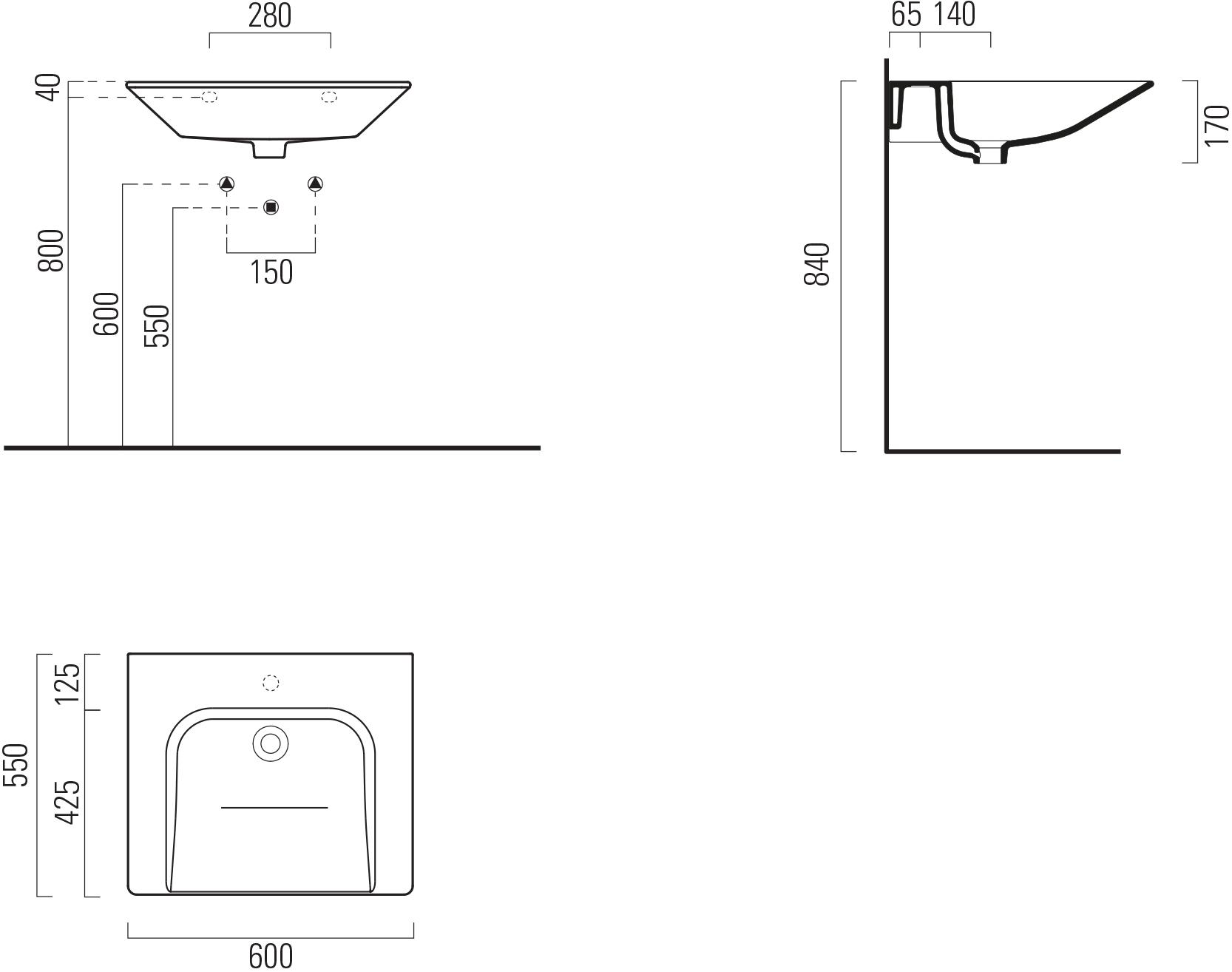 7635011 Подвесная раковина настенная овальная GSI ceramica Community белая - Вид №3