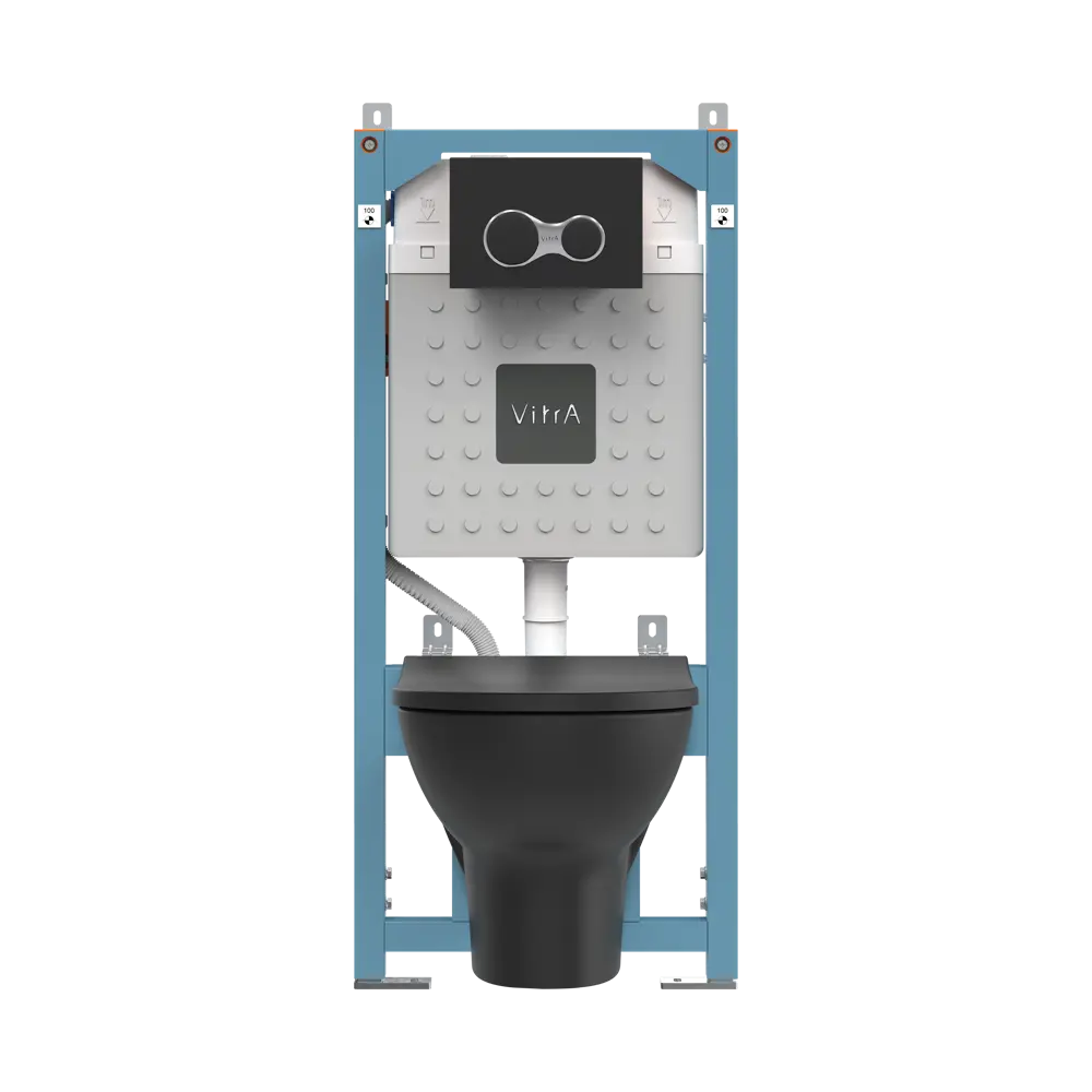 Комплект инсталляция с унитазом Vitra Stern 9016B083-7203 цвет черный STLM-2119063 - Вид №1