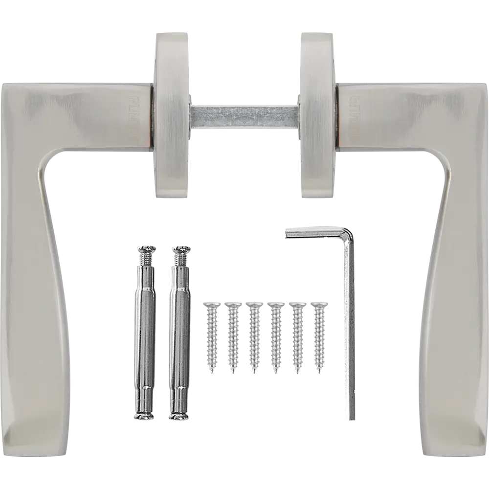 Дверные ручки Punto Rich без запирания цвет матовый никель/хром STLM-2082164 - Вид №1