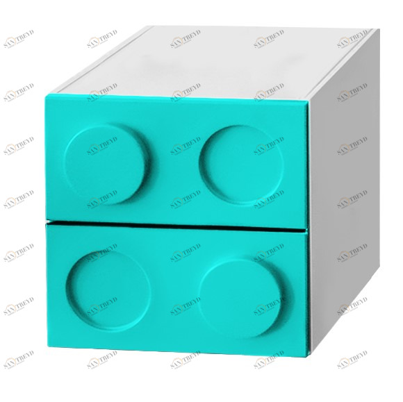 Тумбочка детская с 2 ящиками "Леголенд" МАНДАРИН ЛЕГОЛЕНД 179555 Белый;голубой Santreyd 