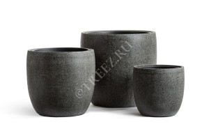 41.3317-01-003-GR-49 Кашпо  Effectory - серия Stone - Округлый конус - Тёмно-серый камень Цветочная коллекция