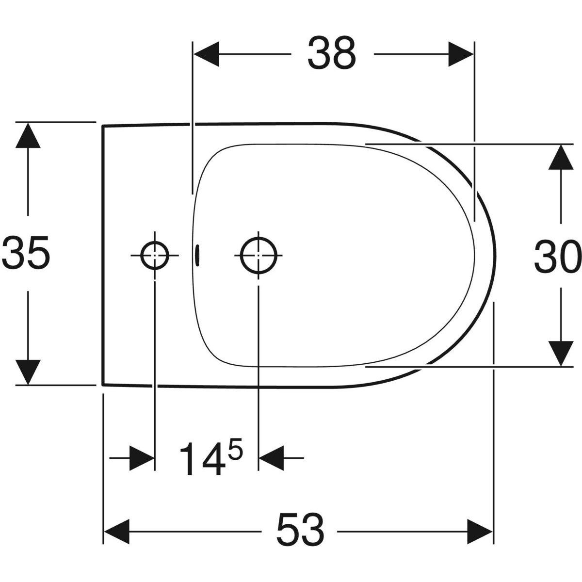 Биде провода стены окна с переливом на полу Geberit Selnova ARCH-00095468 - Вид №2