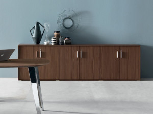 Деревянный офисный шкаф с распашными дверями