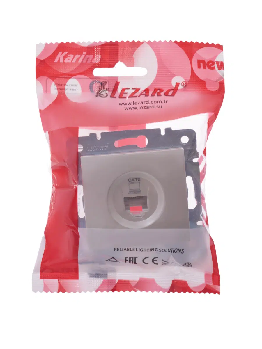 KARINA Розетка компьютерная Cat 6 жемчужный LEZARD 707-3088-140