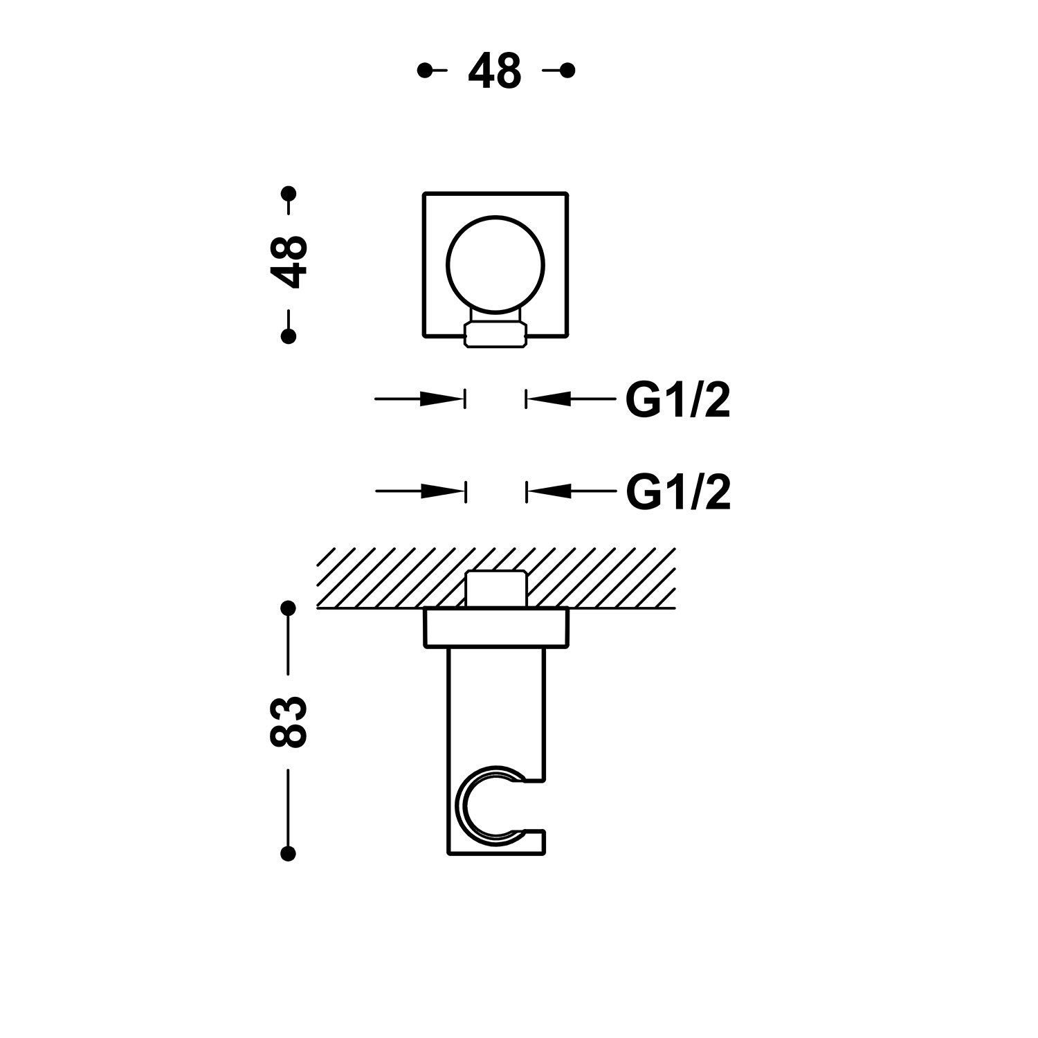 Стационарная опора с подачей воды для ручного душа и шланга-21118221 TRES RICAMBI - Вид №1