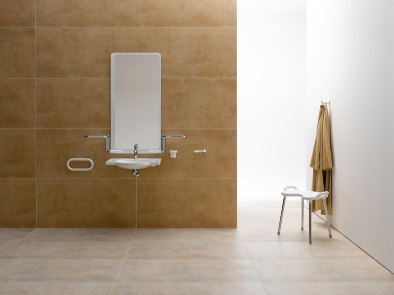 802.03.W110R Зеркальная полка белого цвета для сплошных зеркал HEWI Serie 802 LifeSystem  - Вид №4