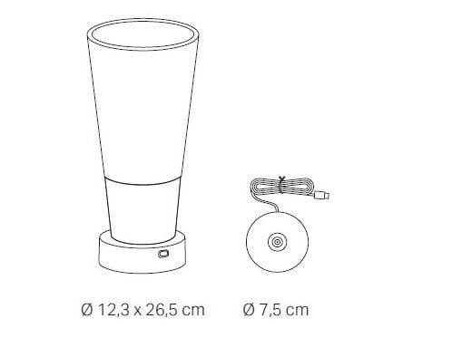 Алюминиевая аккумуляторная настольная лампа Zafferano Puff ARCH-00050766 - Вид №5