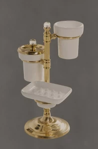 Настольный гарнитур, 2 стакана и мыльница ART&MAX LUCE AM-1916-Br