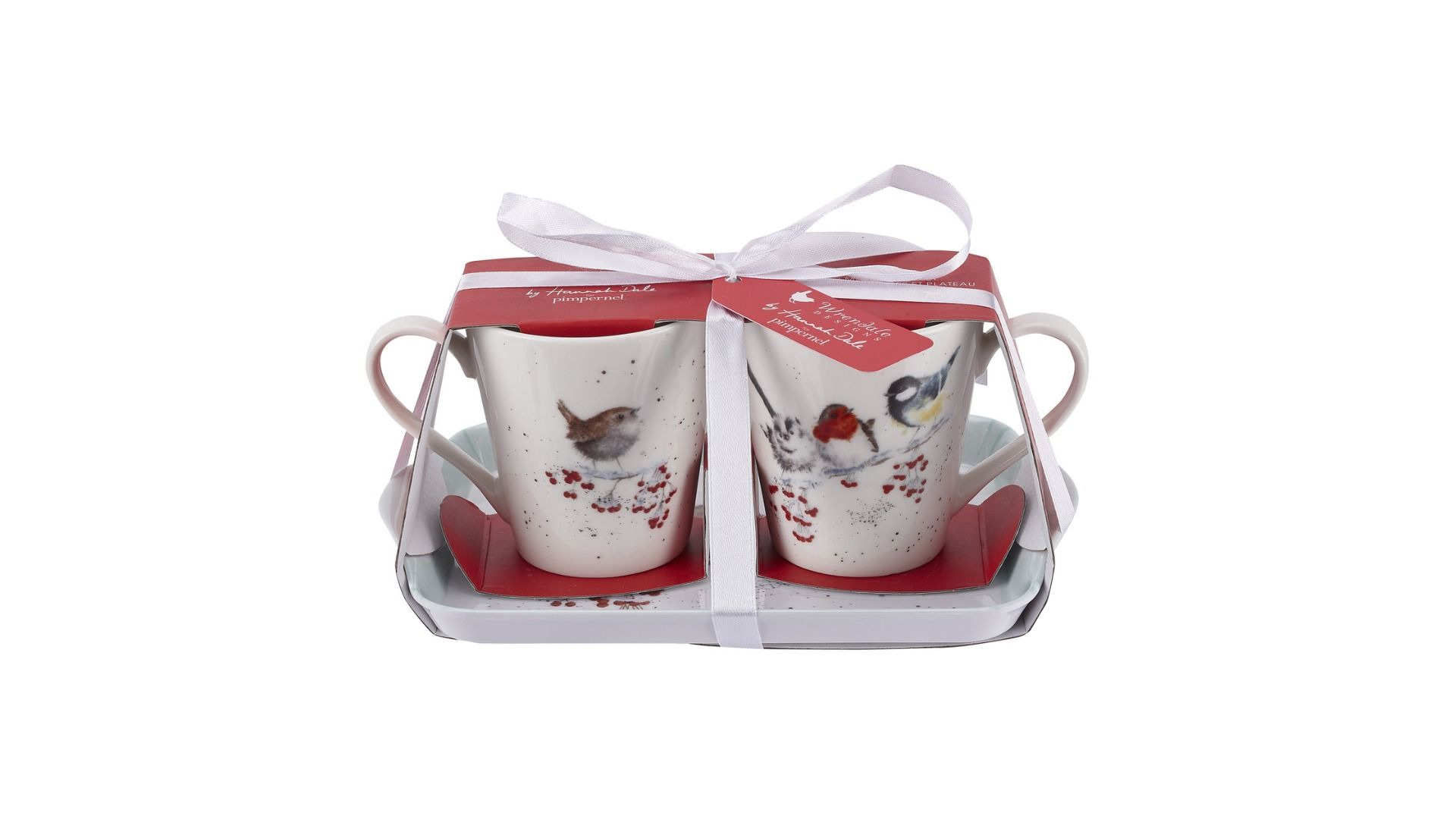 10643091 Pimpernel Набор из 2 кружек на подносе Pimpernel "Забавная фауна.Зимний день" 20х18см Фарфор, Керамика  - Вид №1