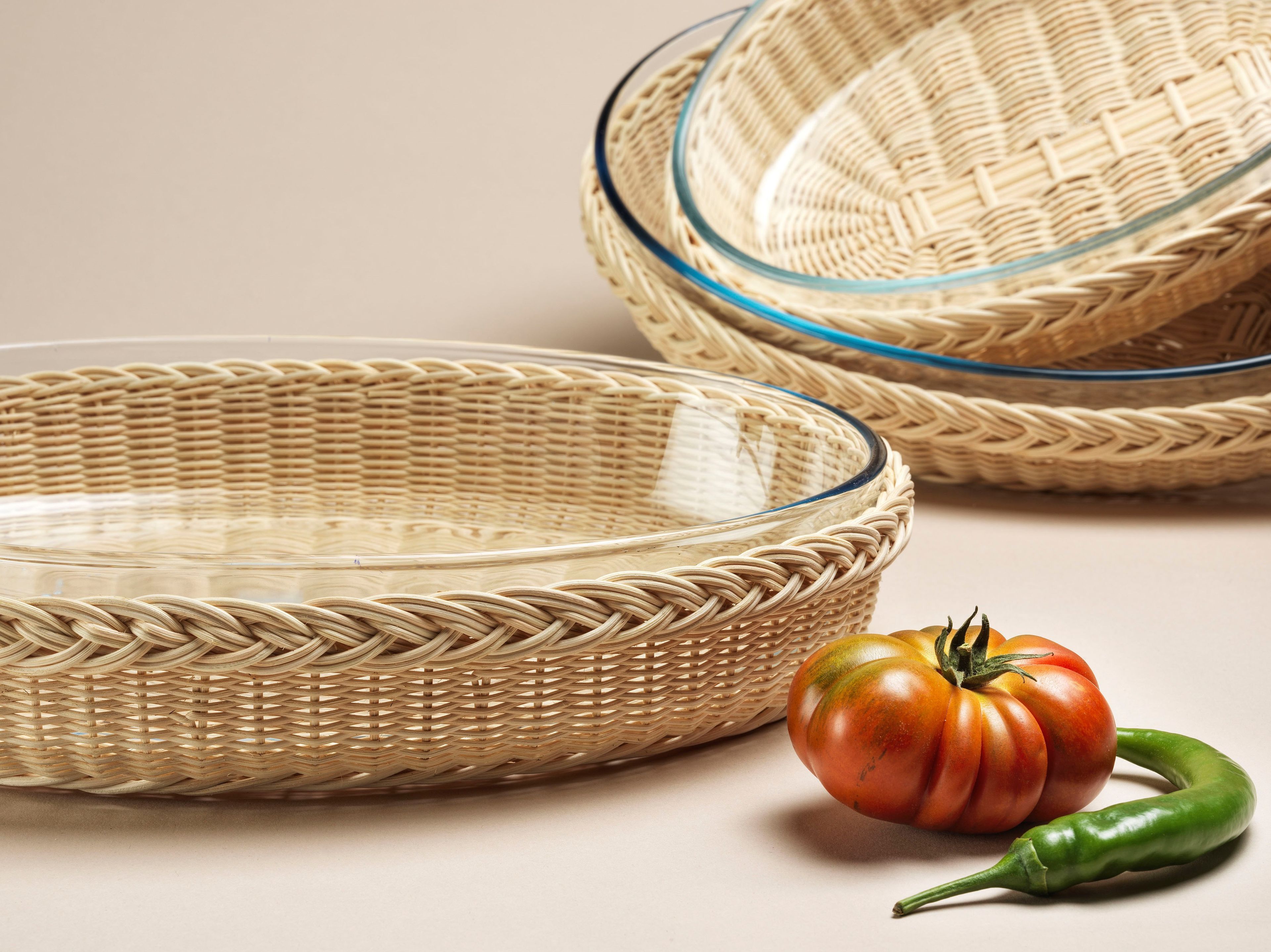 Корзина из медуллина со стеклянной жаростойкой из пирекса Mila Maurizi Mise en Place ARCH-00023900 - Вид №2