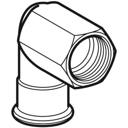 GEBERIT 34145 Переходной угольник Geberit Mapress из нержавеющей стали 90°, с внутренней резьбой (газ)  - Вид №1